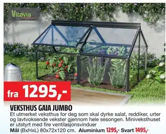 Bauhaus Veksthus gaia jumbo tilbud