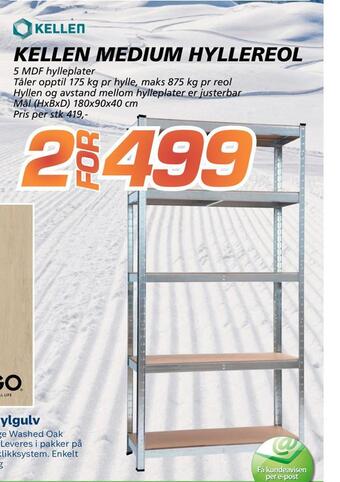 Coop Byggmix Kellen medium hyllereol tilbud