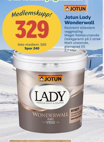 Coop Byggmix Jotun lady wonderwall tilbud