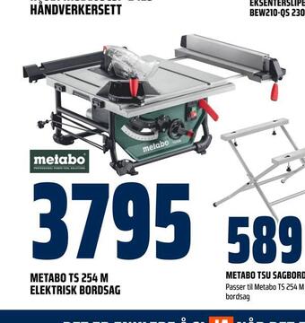 Obs Bygg Metabo ts 254 m elektrisk bordsag tilbud