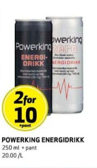 Bunnpris Powerking energidrikk tilbud