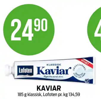 Kiwi Lofoten kaviar tilbud