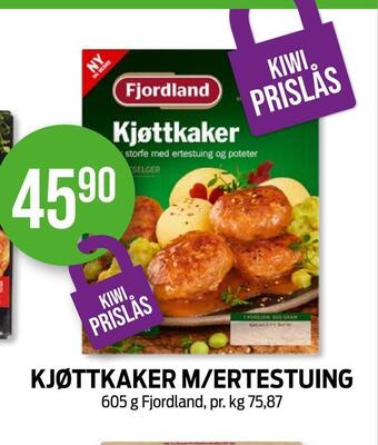Kiwi Kjøttkaker m/ertestuing tilbud