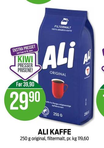Kiwi Ali kaffe tilbud