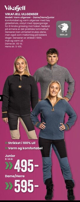 Sport Outlet Vikafjell Ullgenser tilbud
