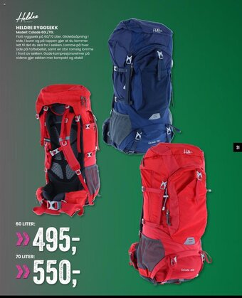 Sport Outlet Heldre Ryggsekk tilbud