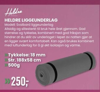 Sport Outlet Heldre Liggeunderlag tilbud