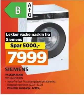 POWER Vaskemaskin WG56G2MEDN tilbud