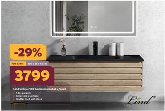 Megaflis Lind unique 100 baderomsmøbel u/speil tilbud