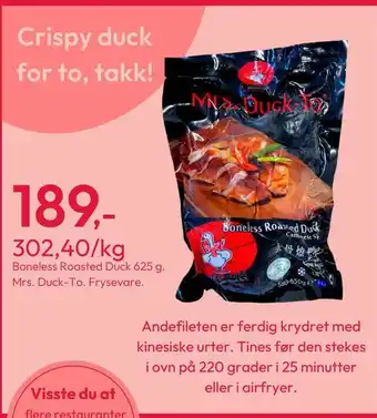 Gigaboks Boneless roasted duck 625 g tilbud