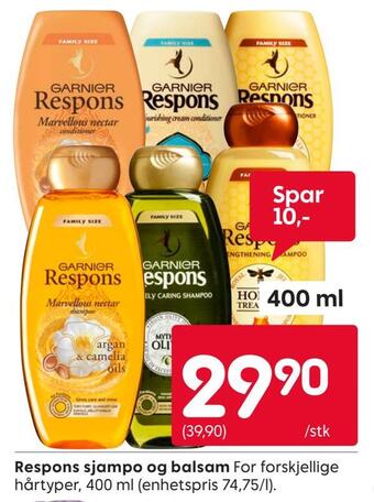 Rusta Respons sjampo og balsam tilbud