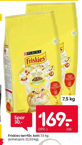 Rusta Friskies tørrfôr, katt tilbud
