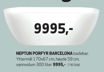 Flisekompaniet Neptun porfyr barcelona badekar tilbud