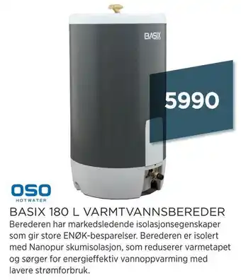 Basix 180 l varmtvannsbereder