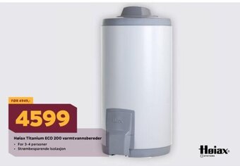 Megaflis Høiax TItanium ECO 200 Varmtvannsbereder tilbud