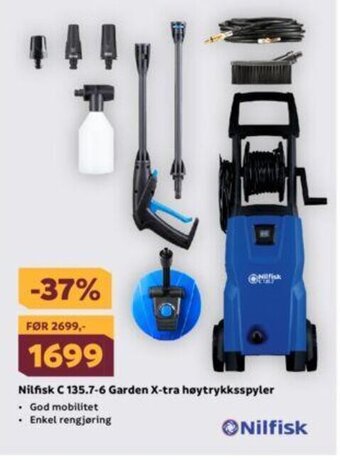 Megaflis Nilfisk C 135.7-6 Garden X-Tra Høytrykksspyler tilbud