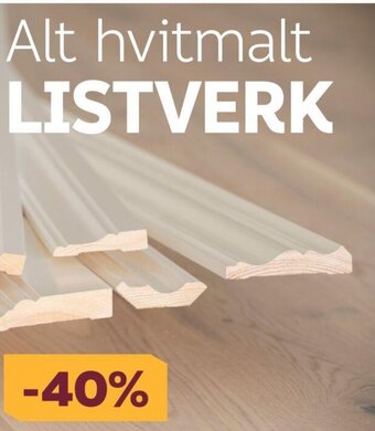 Megaflis Alt Hvitmalt Listverk tilbud