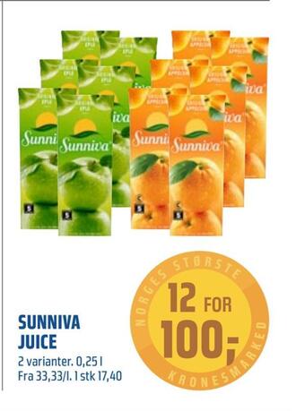 Coop Obs Sunniva juice tilbud