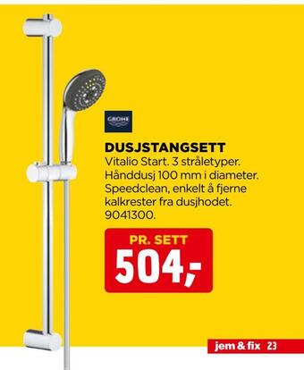 jem & fix Dusjstangsett tilbud