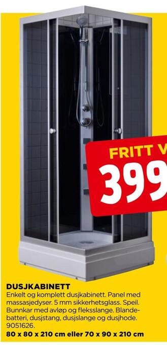 jem & fix Dusjkabinett tilbud