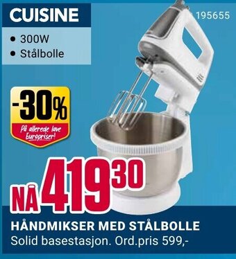 Europris Håndmikser Med Stålbolle tilbud
