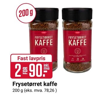 Europris Frysetørret Kaffe tilbud