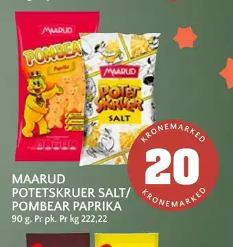 Coop Mega Maarud potetskruer salt/ pombear paprika tilbud
