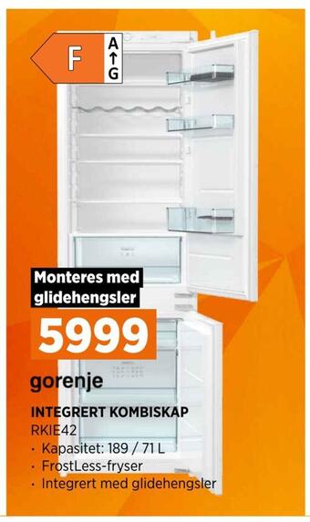 POWER Integrert kombiskap tilbud