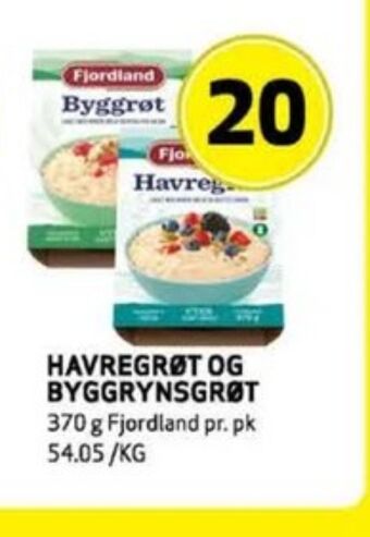 Bunnpris Fjordland grøt tilbud
