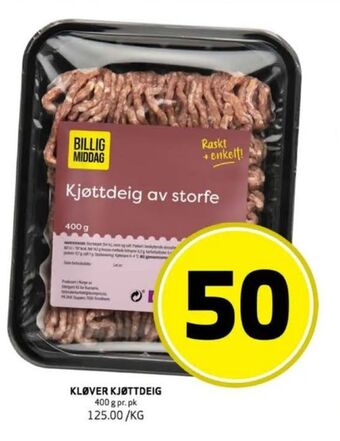 Bunnpris Kløver kjøttdeig tilbud