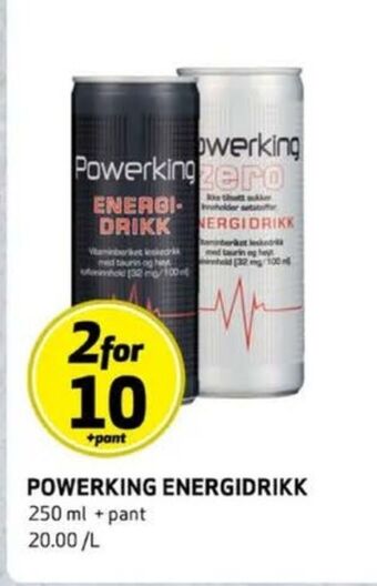 Bunnpris Powerking energidrikk tilbud