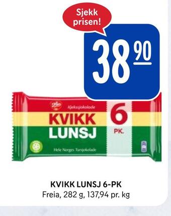 Rema 1000 Kvikk lunsj 6-pk tilbud