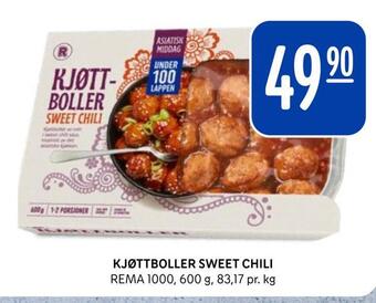Rema 1000 Kjøttboller sweet chili tilbud