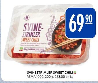 Rema 1000 Svinestrimler sweet chili tilbud