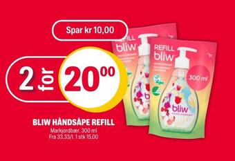 Coop Extra Bliw håndsåpe refill tilbud