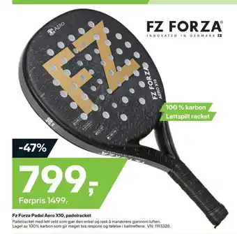 XXL Sport Fz forza padel aero x10, padelracket tilbud