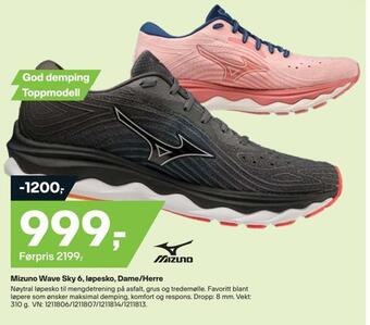 XXL Sport Mizuno wave sky 6, løpesko, dame/herre tilbud