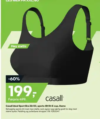 XXL Sport Casall ideal sport bra 22/23, sports-bh b-e-cup, dame tilbud