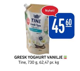 Rema 1000 Gresk yoghurt vanilje tilbud