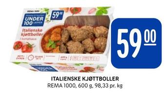 Rema 1000 Italienske kjøttboller tilbud