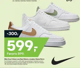XXL Sport Nike court vision low next nature, sneaker, dame/herre tilbud