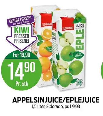 Kiwi Appelsinjuice/eplejuice tilbud
