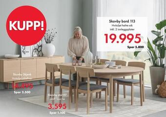 Fagmøbler Skovby bord 113 tilbud