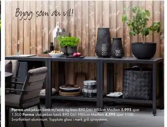 Fagmøbler Parma utekjøkken benk m/vask og kran tilbud