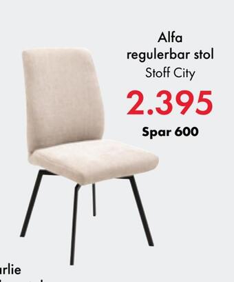 Fagmøbler Alfa regulerbar stol tilbud
