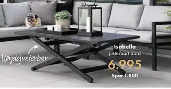 Fagmøbler Isabella justerbart bord tilbud