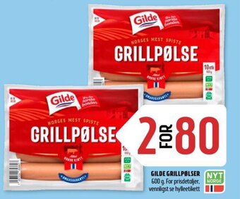 Coop Prix Gilde Grillpølser tilbud