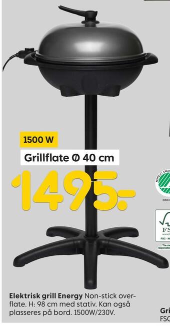 Rusta Elektrisk grill energy tilbud