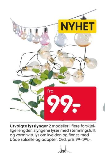 Rusta Utvalgte lysslynger tilbud