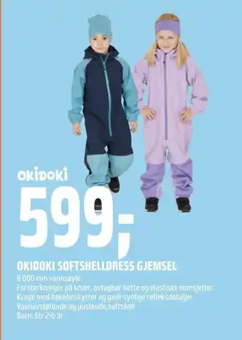 Coop Obs Okidoki softshelldress gjemsel tilbud